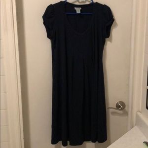 Cute pleated navy maternity dress